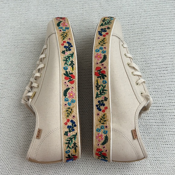 NWOT Keds x Rifle Paper Co Triple Kick Espadrille Floral Sneakers Size 10 - Picture 7 of 7